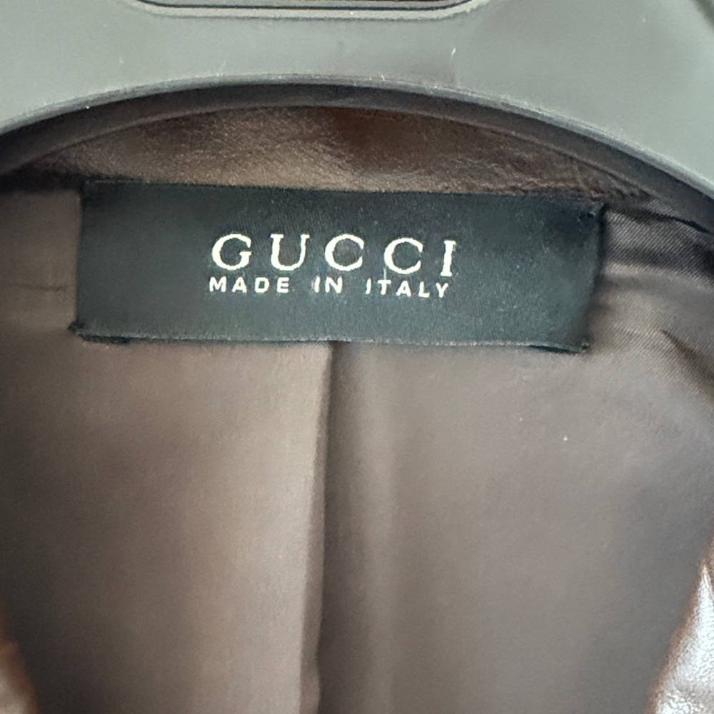 Vintage Gucci Dark Brown Leather Jacket, Tom Ford Era - Picture 10 of 11